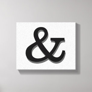 ampersand canvas wand zwart - wit