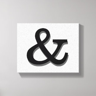 ampersand canvas wand zwart - wit