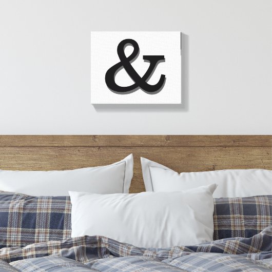 ampersand canvas wand zwart - wit (Insitu (Slaapkamer))