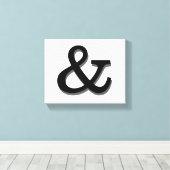 ampersand canvas wand zwart - wit (Insitu (Houten vloer))