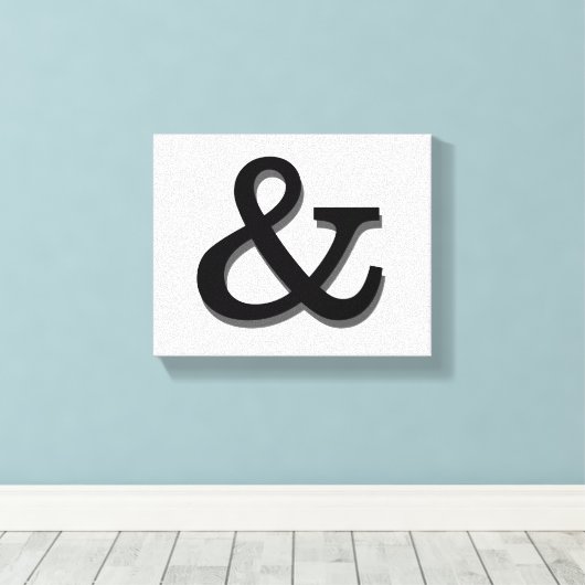 ampersand canvas wand zwart - wit (Insitu (Houten vloer))