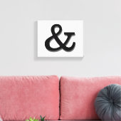 ampersand canvas wand zwart - wit (Insitu (Woonkamer))