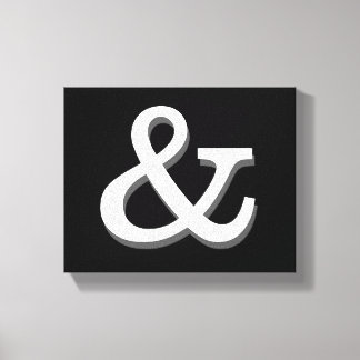 ampersand canvas wand zwart - wit afdruk