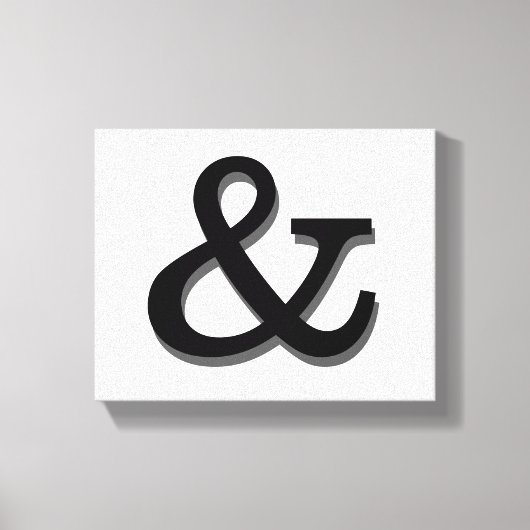 ampersand canvas wand zwart - wit afdruk (Voorkant)