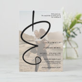 Ampersand chic photokalligraphy Qr code bruiloft Kaart (Staand voorkant)