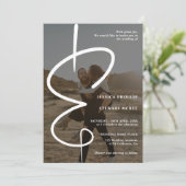 Ampersand chic photokalligraphy Qr code bruiloft Kaart (Staand voorkant)