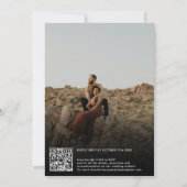 Ampersand chic photokalligraphy Qr code bruiloft Kaart (Achterkant)