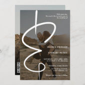 Ampersand chic photokalligraphy Qr code bruiloft Kaart (Voorkant / Achterkant)