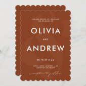 Ampersand Chocolate Brown Wedding Invitation Kaart (Voorkant / Achterkant)