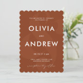 Ampersand Chocolate Brown Wedding Invitation Kaart (Staand voorkant)