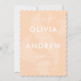 Ampersand Cream Desert Sand Wedding Invitation Kaart