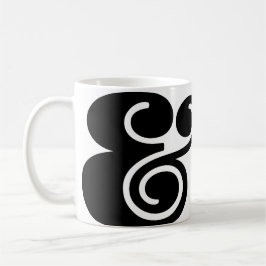Ampersand "&" Designer Oversized | BL Zwart | Koffiemok