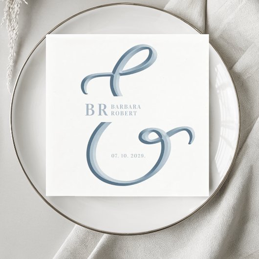 Ampersand Dusty Blue Wedding Servet