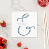 Ampersand Dusty Blue Wedding Servet (Insitu)