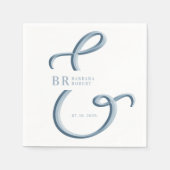 Ampersand Dusty Blue Wedding Servet (Voorkant)