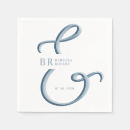 Ampersand Dusty Blue Wedding Servet