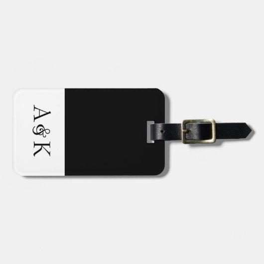 Ampersand Elegance: Black Honeymoon Bagagelabel (Voorkant horizontaal)