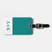 Ampersand Elegance: Blauwgroen Bagagelabel Honeymo (Voorkant horizontaal)