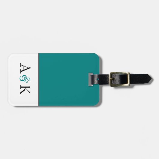 Ampersand Elegance: Blauwgroen Bagagelabel Honeymo (Voorkant horizontaal)