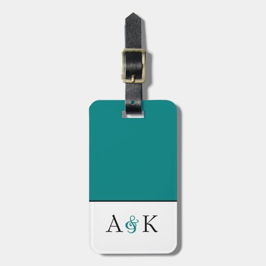 Ampersand Elegance: Blauwgroen Bagagelabel Honeymo (Voorkant verticaal)