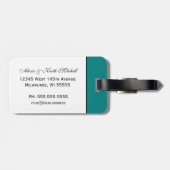 Ampersand Elegance: Blauwgroen Bagagelabel Honeymo (Achterkant horizontaal)