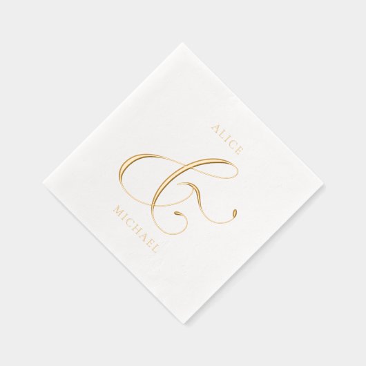 Ampersand en namen folie servetten (Rechts)