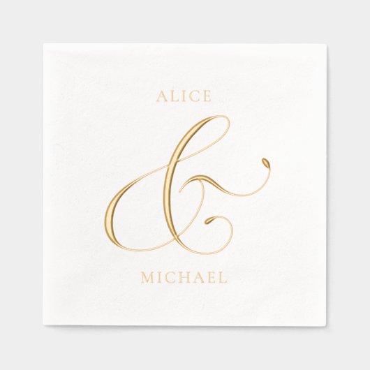 Ampersand en namen folie servetten (Voorkant)