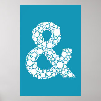 Ampersand (en symbool) Blue Bubble Type Poster