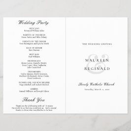 Ampersand Formele katholieke Budget Wedding Progra Flyer