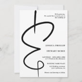 Ampersand foto moderne kalligrafie Qr code bruilof Kaart (Voorkant)