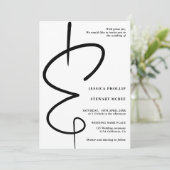 Ampersand foto moderne kalligrafie Qr code bruilof Kaart (Staand voorkant)