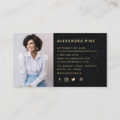 Ampersand Geometric Black Gold Professional Foto Visitekaartje (Achterkant)