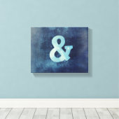 Ampersand gewikkeld canvas muur kunst blauw afdruk (Insitu (Houten vloer))