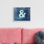 Ampersand gewikkeld canvas muur kunst blauw afdruk (Insitu (Woonkamer))