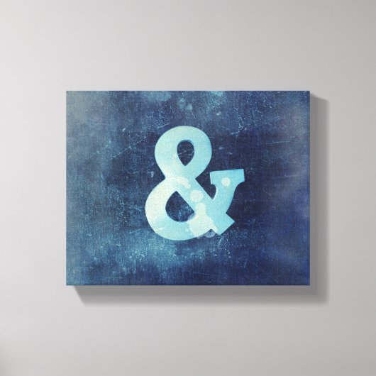 Ampersand gewikkeld canvas muur kunst blauw afdruk (Voorkant)