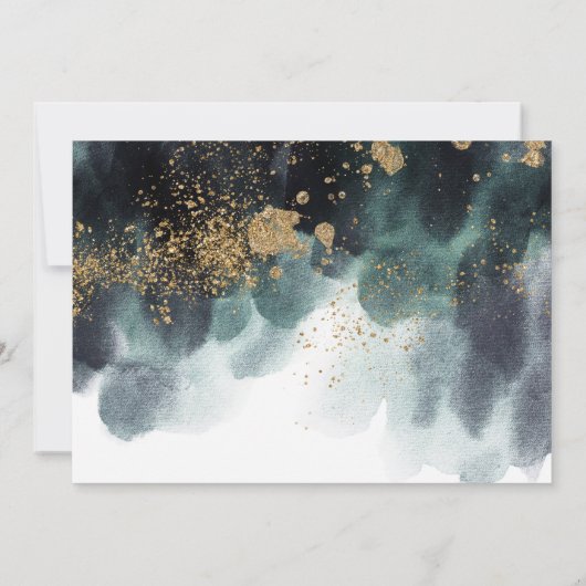 Ampersand Gold Greenery Wedding Couples Shower Kaart (Achterkant)