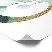 Ampersand Gold Greenery Wedding Welcome Sign Poster (Hoek)