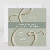 Ampersand Gold Sage Green Wedding Invitation Kaart (Voorkant)