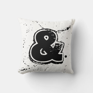 ampersand gooit strak zwart-wit ontwerp kussen