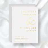 Ampersand Grey Wedding Save the Date Gold Folie Uitnodiging