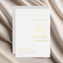 Ampersand Grey Wedding Save the Date Gold Folie Uitnodiging