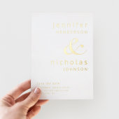 Ampersand Grey Wedding Save the Date Gold Folie Uitnodiging