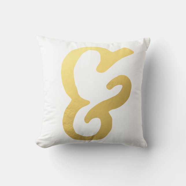Ampersand Home Decor-Gold en White Kussen (Voorkant)