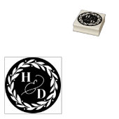 Ampersand Koppels Initialen krans bruiloft Rubberstempel (Gestempeld)