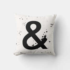 ampersand kussen zwart - wit modern