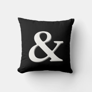 ampersand kussen zwart - wit modern