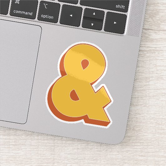 Ampersand Label, Bold 3D Type Font & Symbol Sticker (Detail)