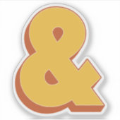 Ampersand-label, vet 3D-lettertype-lettertype & sy Sticker (Voorkant)