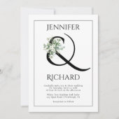 Ampersand met eucalyptus tak en QR bruiloft Kaart (Voorkant)