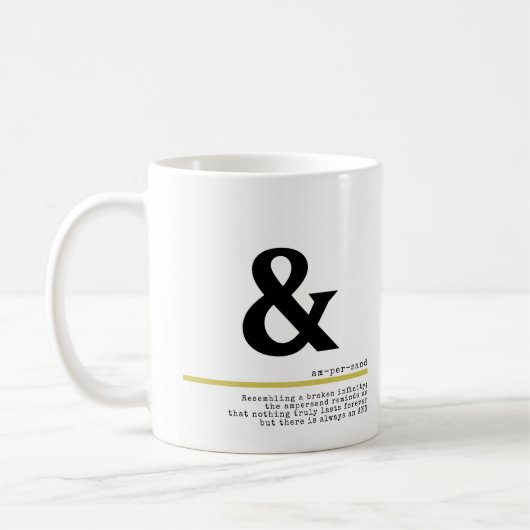 Ampersand Minimal Black Typografie Koffiemok (Links)